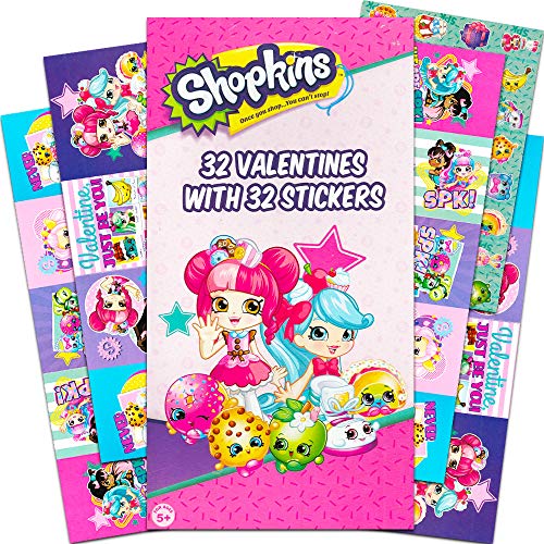 Shopkins Valentines Classroom Exchange | 32 Valentines and 32 Stickers | Homeschooling, Sunday School, Art Supplies Projects, Activities, Parties, Decor | 8 Super Sweet Designs