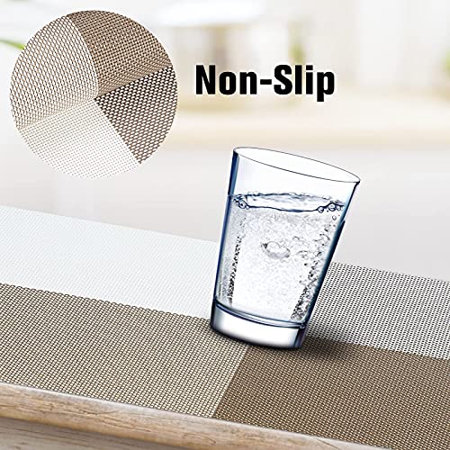 Placemats For Dining Table,Place Mats Heat-Resistant Non-Slip Washable And Easy To Cut Set Of (4 Or 6) Chenyuchao Place Mat (Brown, 4) #TOP5