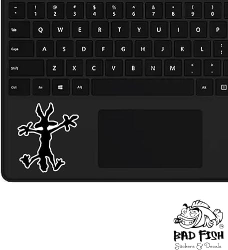 Miniatura 5 de Bad Fish Custom Decals Wile E Coyote Smashed Hole Silhouette - Divertida y linda pegatina - Vinilo permanente brillante de alta calidad impermeable