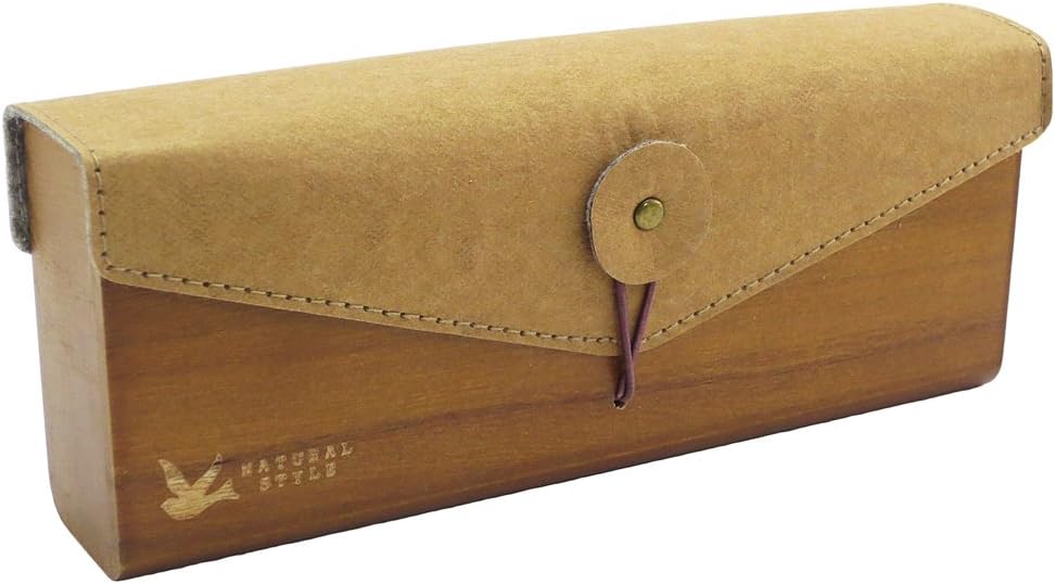 Wooden simple pen case light 70g and [choose design] grain friendly natural system pencil case [template bookmark set] stylish pen case (B: bird)