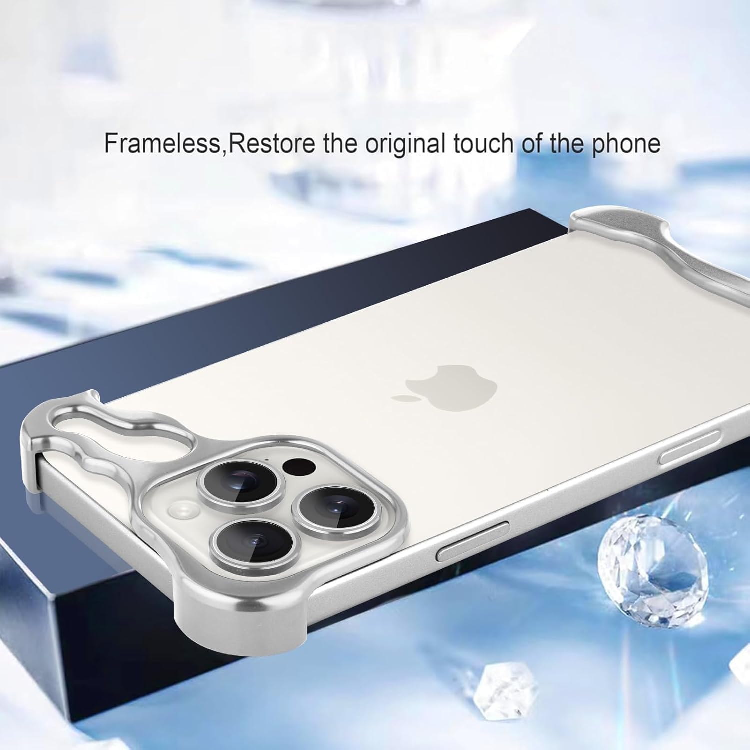 المثالي - حافظة حماية معدنية بدون إطار لجوال ايفون 16 برو مقاو... - view 3