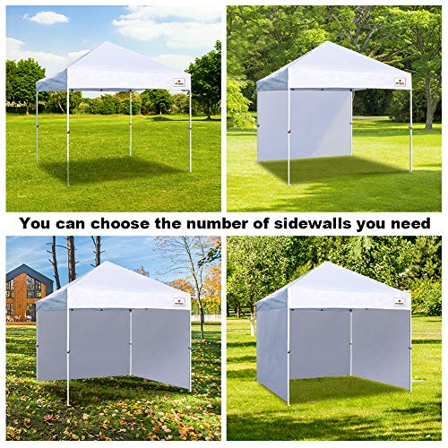 Keymaya Instant Canopy SunWall for 10x10 Feet, 10x20 Feet Straight Leg pop up Canopy, 1 Pack Sidewall Only (White)