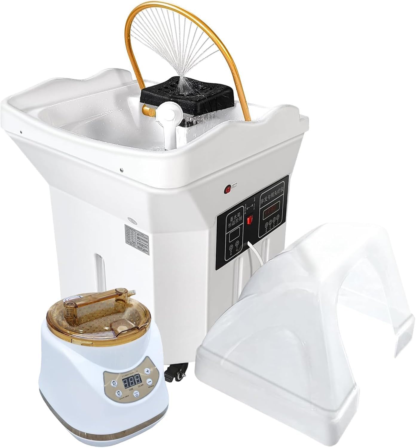 Generisch Mobiles Waschbecken,Japanese Head Spa Equipment,Bath Jet spa, 60 L Large Water Tank Thermostatic Water Circulation Shampoo Basin Head Care for Hair Treatment Fumigation Light Therapy