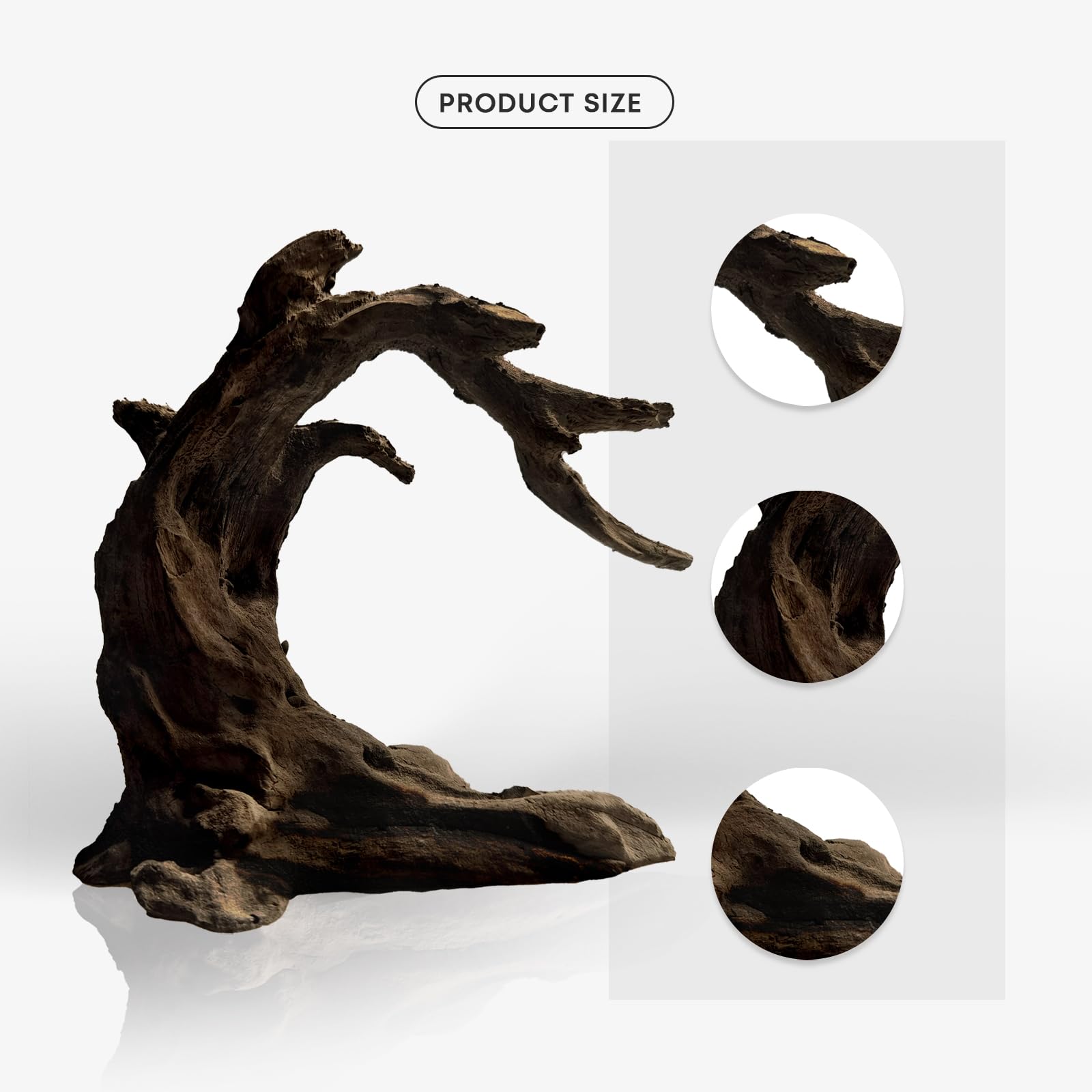 FZONE Artificial Resin Driftwood for Aquarium Large Fish Tank Decoration, 15x13cm Tree Root Model, Never Tannin Release - Image 3