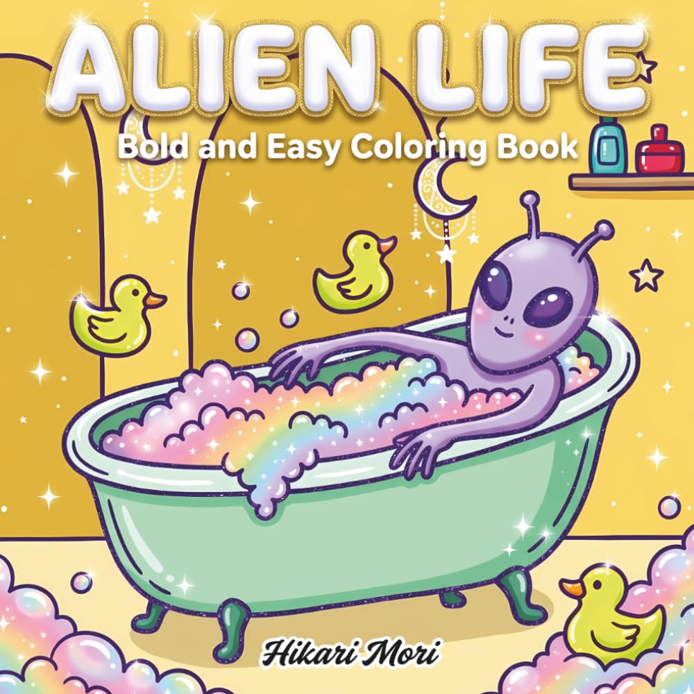 Alien Life Bold and Easy Coloring Book: Simple and Aesthetic Designs for Stress Relief and Relaxation