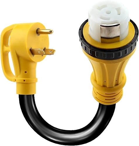 Flameweld Cable adaptador de generador, TT30P macho enchufe a SS2-50R enchufe hembra de bloqueo, 3 clavijas 30 amperios a 50 amperios hasta 7500 W