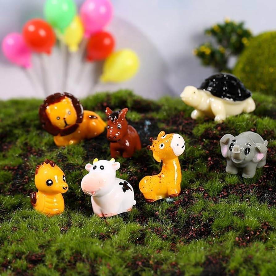 Amazon.co.jp: Roisin 50個のミニ動物フィギュア、樹脂製小型