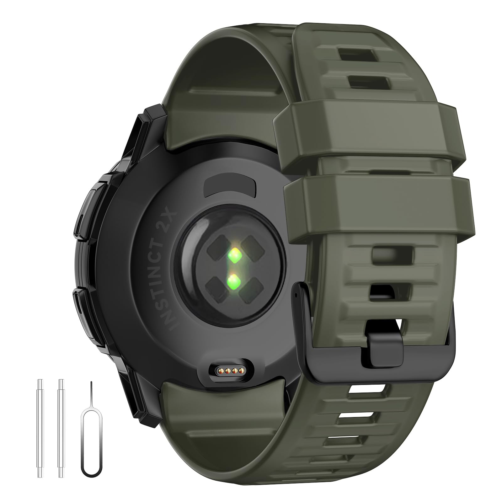 U-LIMVE Watch Strap for Garmin Garmin Instinct 2X Solar Tactica/Instinct 2X Solar, 26mm Silicone Replacement Watch Band