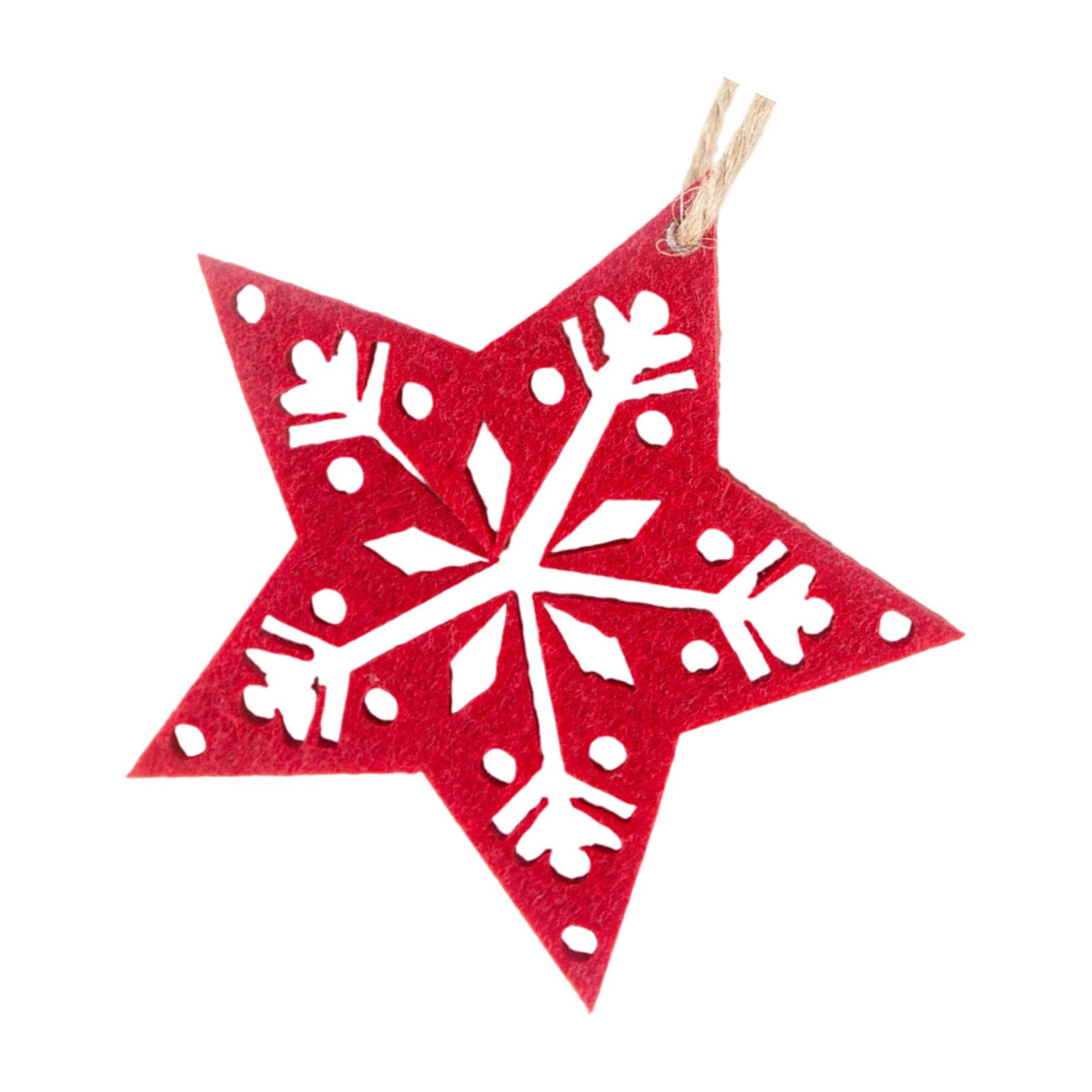 Nucelit Festival Felt Gingerbreads Snowflake Decorations 10Pieces Christmas Hanging Ornament Sustainable Holiday Decoration Nonwoven Christmas Tree Decorations