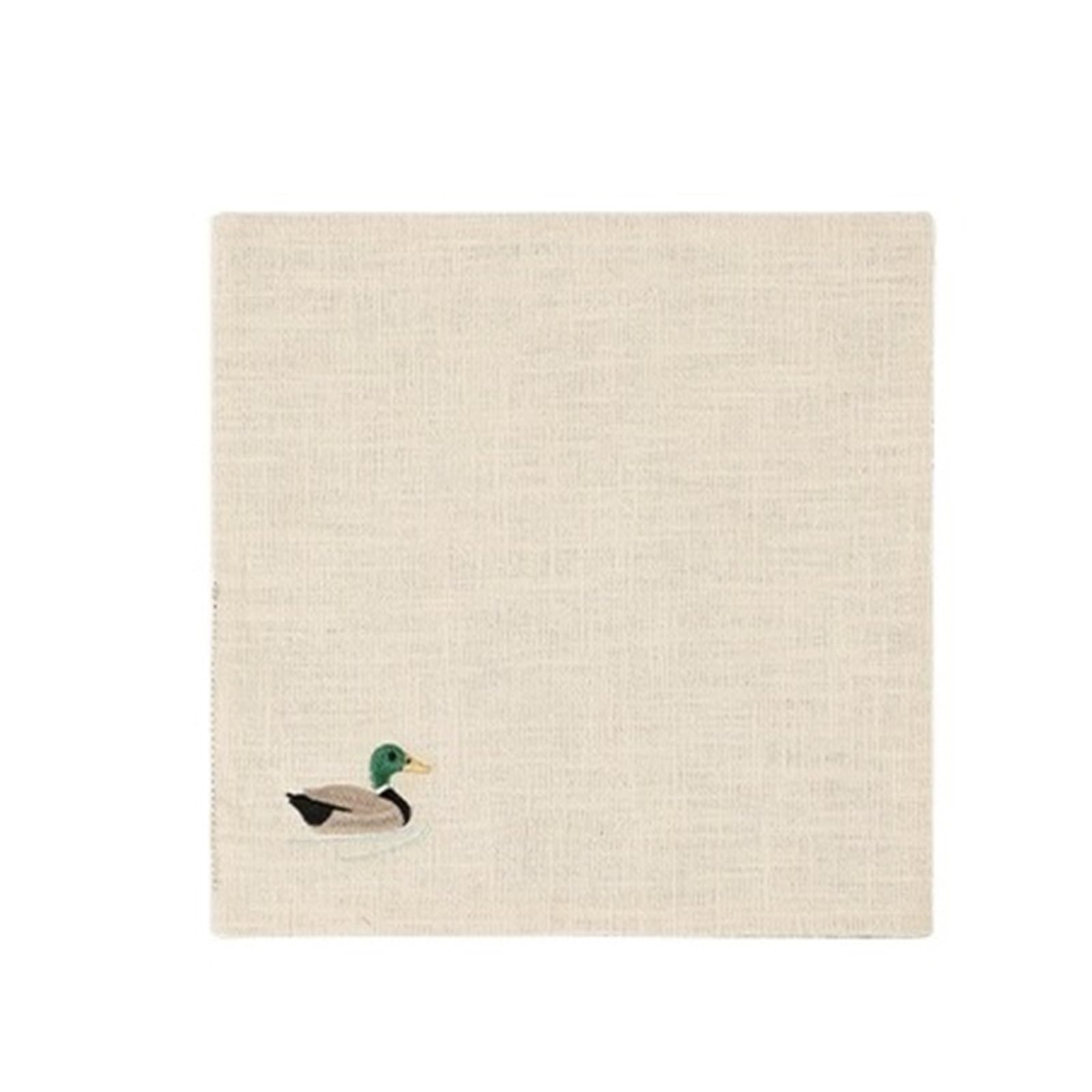 Strofinacci Strofinaccio 20x20 cm ricamato su entrambi i lati blu intenso/beige tappetino assorbente in cotone e lino ispessito Bere il Tè