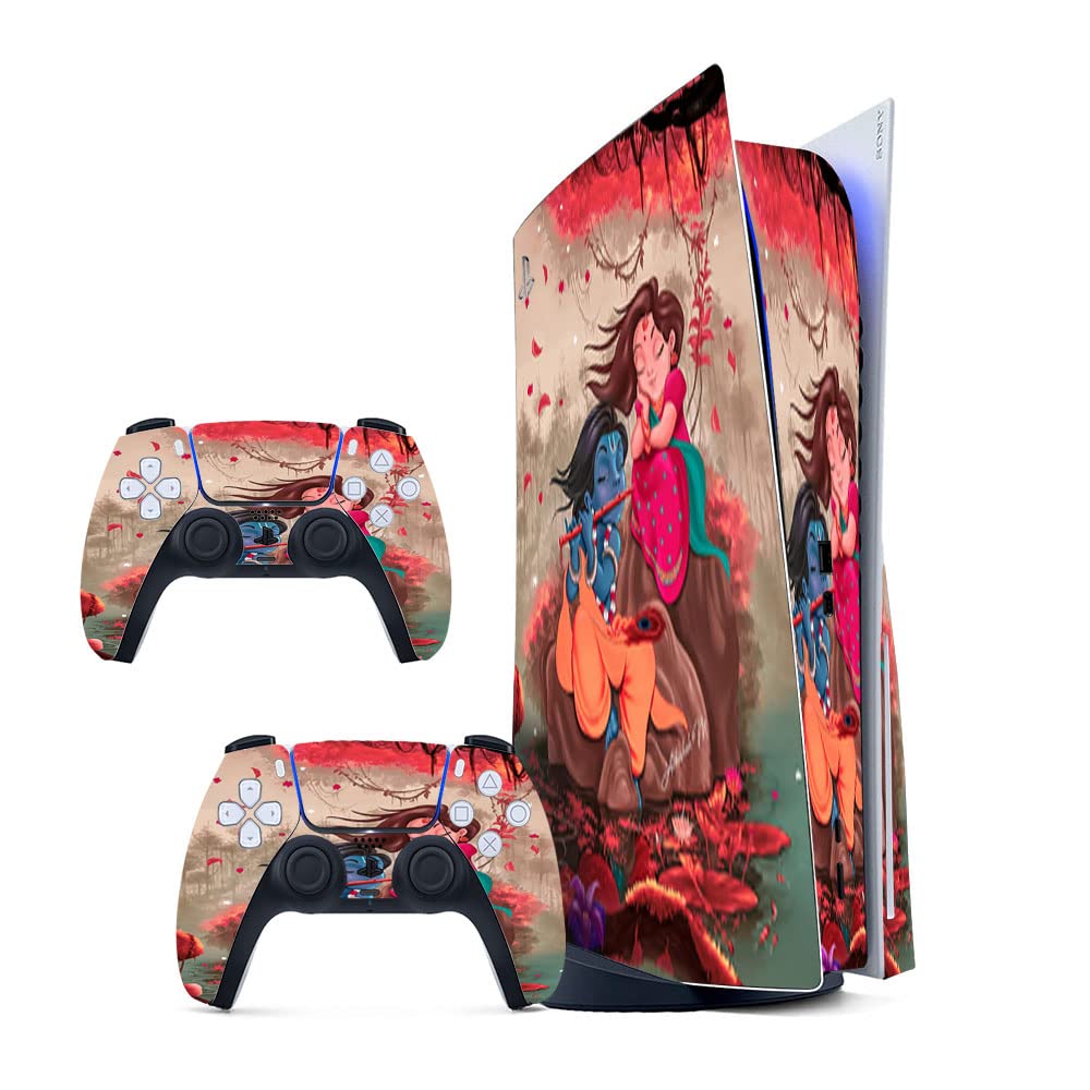 GADGETS WRAP Printed Vinyl Skin Sticker Decal for Sony PS5 PlayStation 5 Disc Edition Console & 2 Controller (Skin Only, Console & Controller not Included.) - Radha Krishna Art Multicolor (B0BW3W243Y) Amazon Price History, Amazon Price Tracker