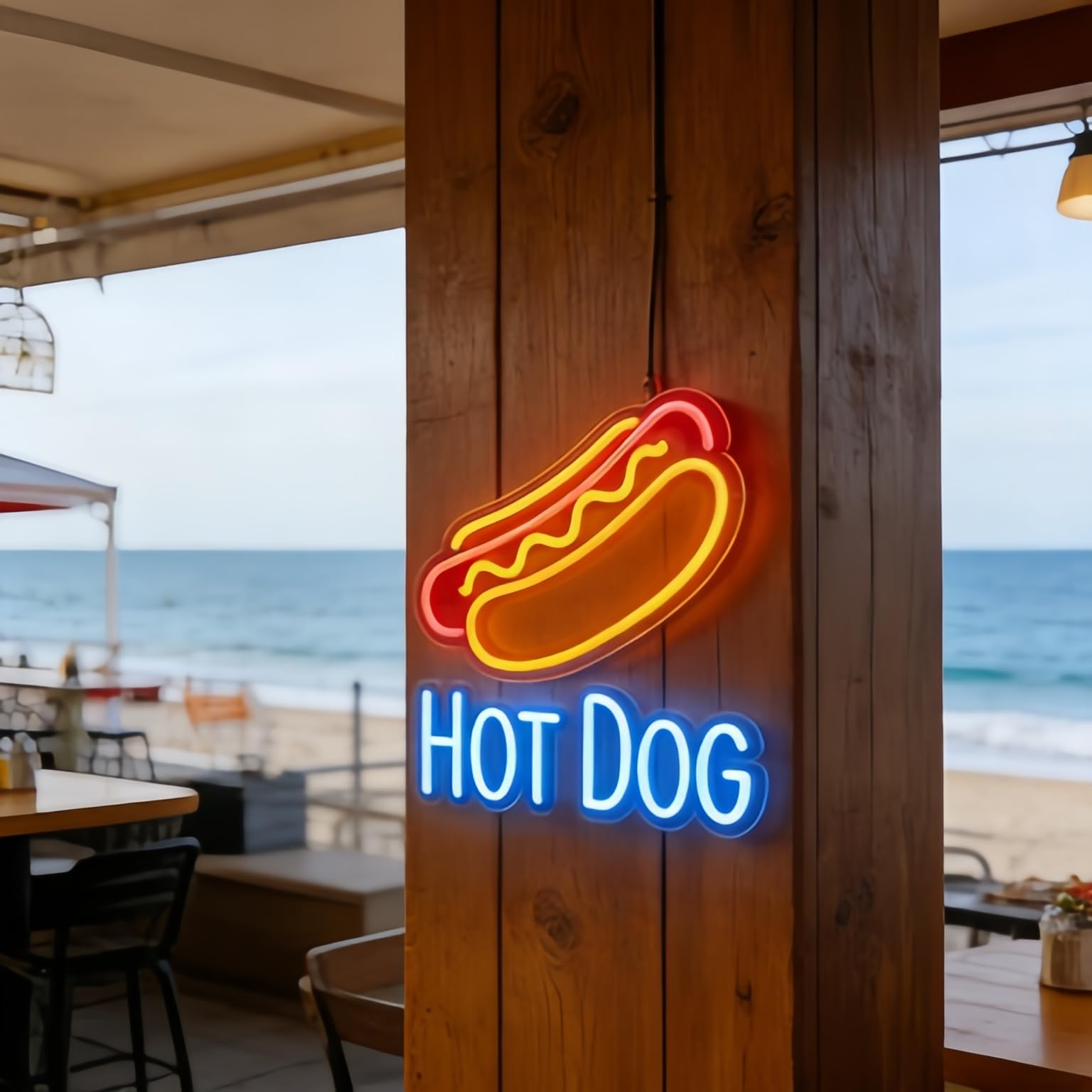 Hot Dog Neon Shield Fast Food LED Neon Luci LED Street Food Hot Dog Decorazione da parete