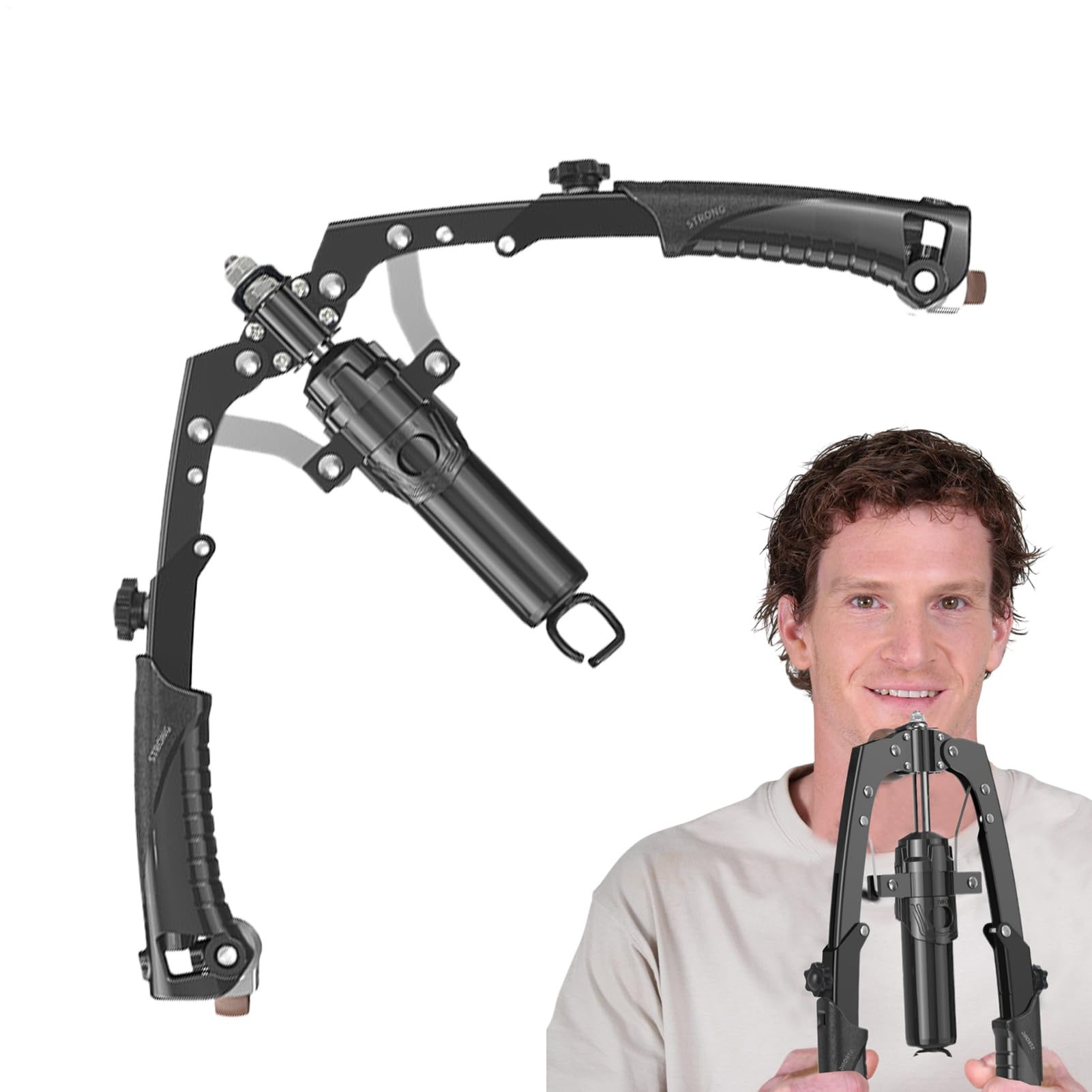 ARM -Trainer für Männer, Brust -Training für Männer Home Fitnessstudio Back | Einstellbar 22-440 lbs Hydraulikwiderstand, Expander-Bauchrad für häusliche Brust für das Oberkörper-Oberkörper
