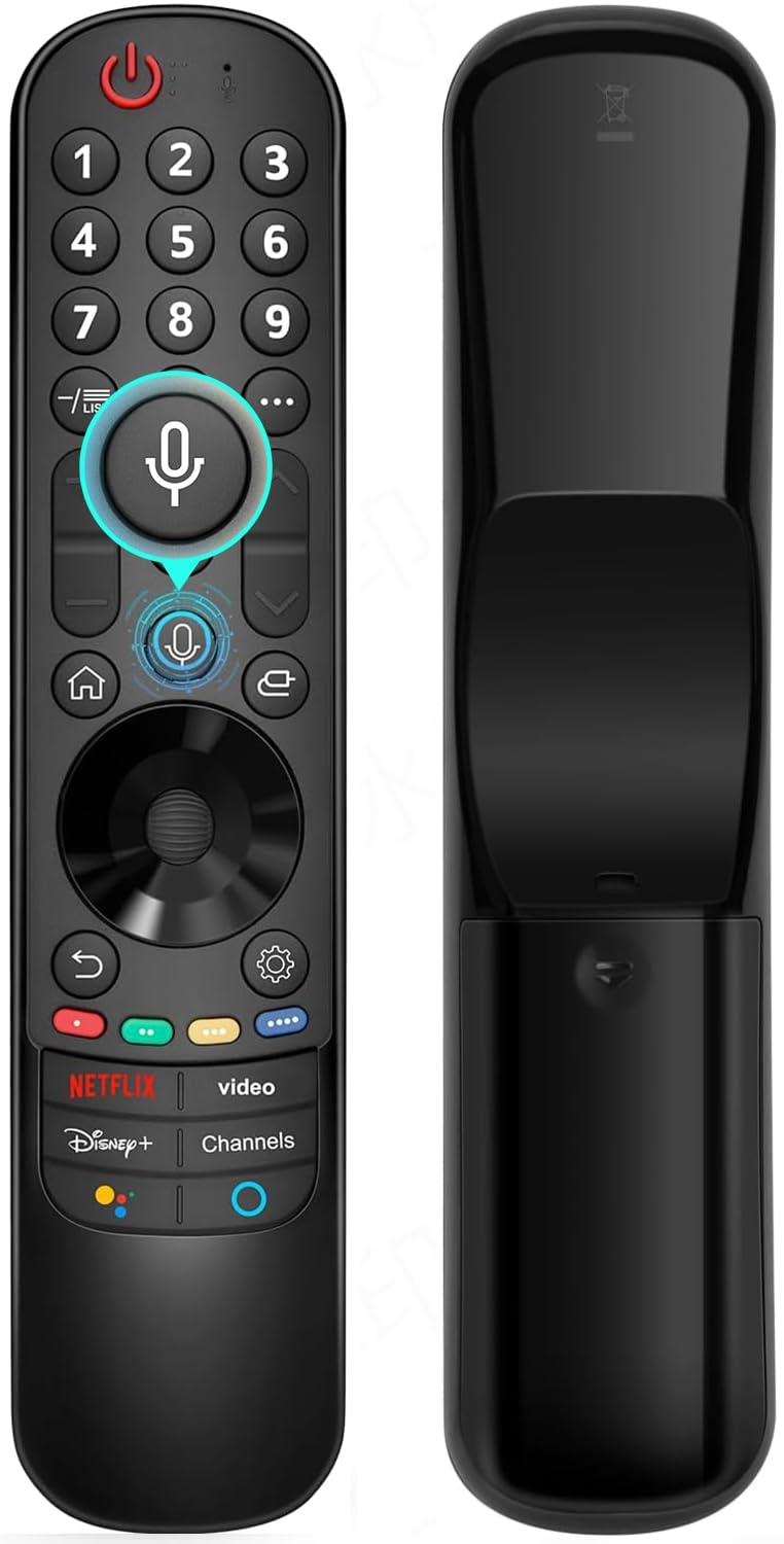 Mando a distancia de repuesto para LG Smart TV con control de voz y puntero, compatible con televisores inteligentes LG UHD OLED QNED NanoCell 4K 8K 2018-2025, incluye funda de silicona que brilla en