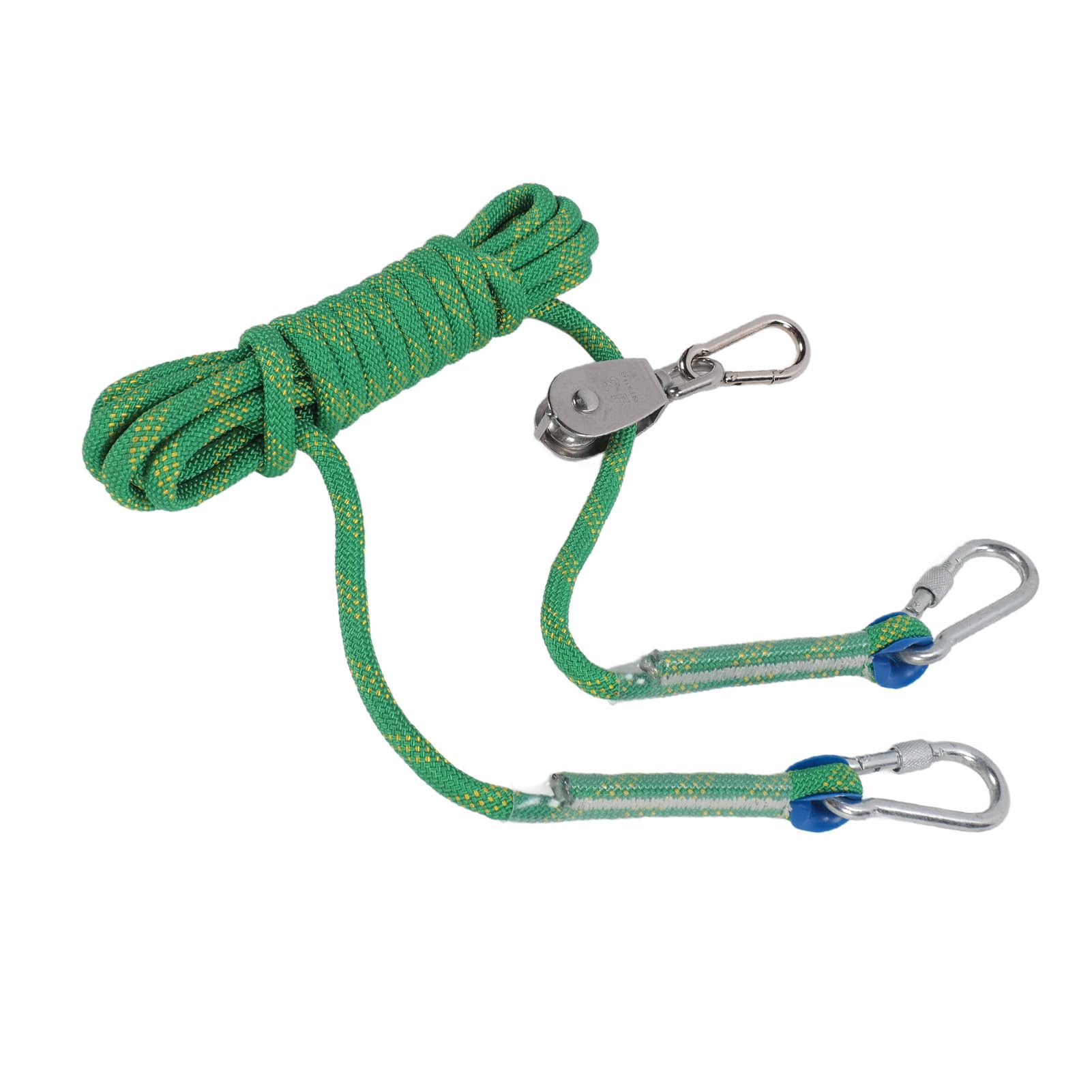 Cavo per Legare Cani, Cavo per Corridori Cani 16,4 Piedi Puleggia Rotante a 360 Gradi Riflettente per Campeggio in Giardino (GREEN)