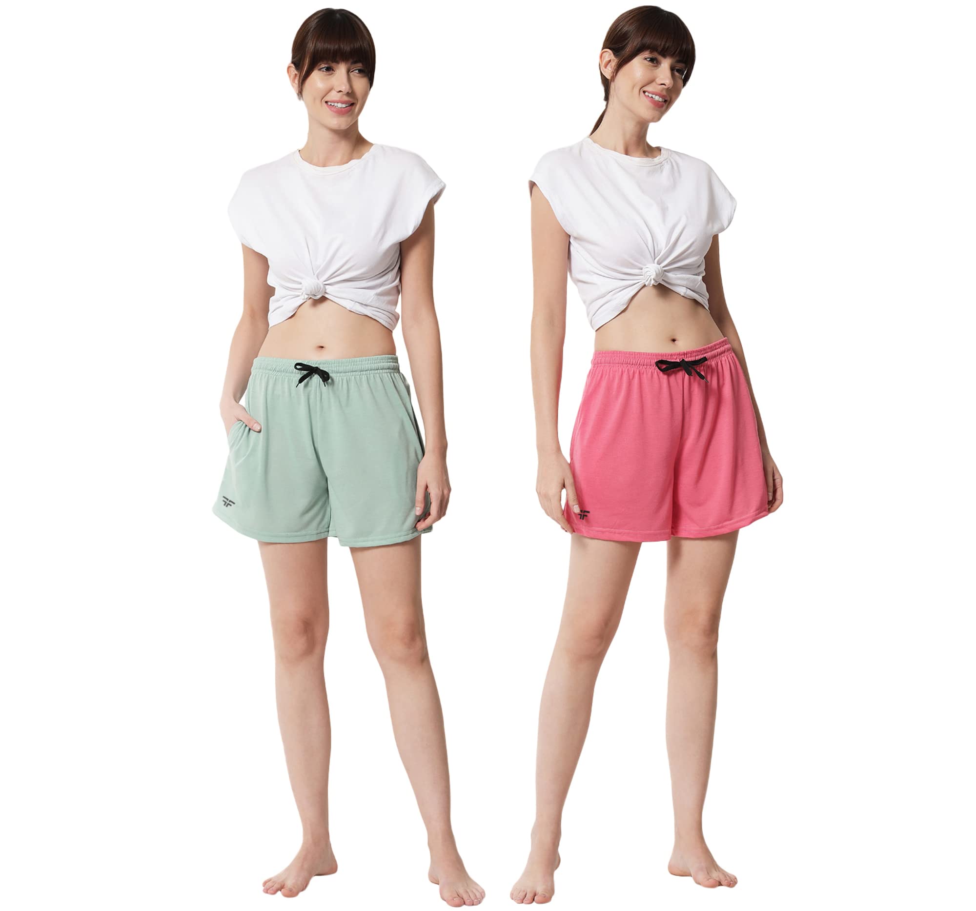 Women's Cotton Shorts | Shorts for Women Night Wear | Sports and Running Shorts for Women | Gym Workout and Yoga Shorts | Women Shorts | Regular Fit Shorts for Women Combo (Pack of 2)