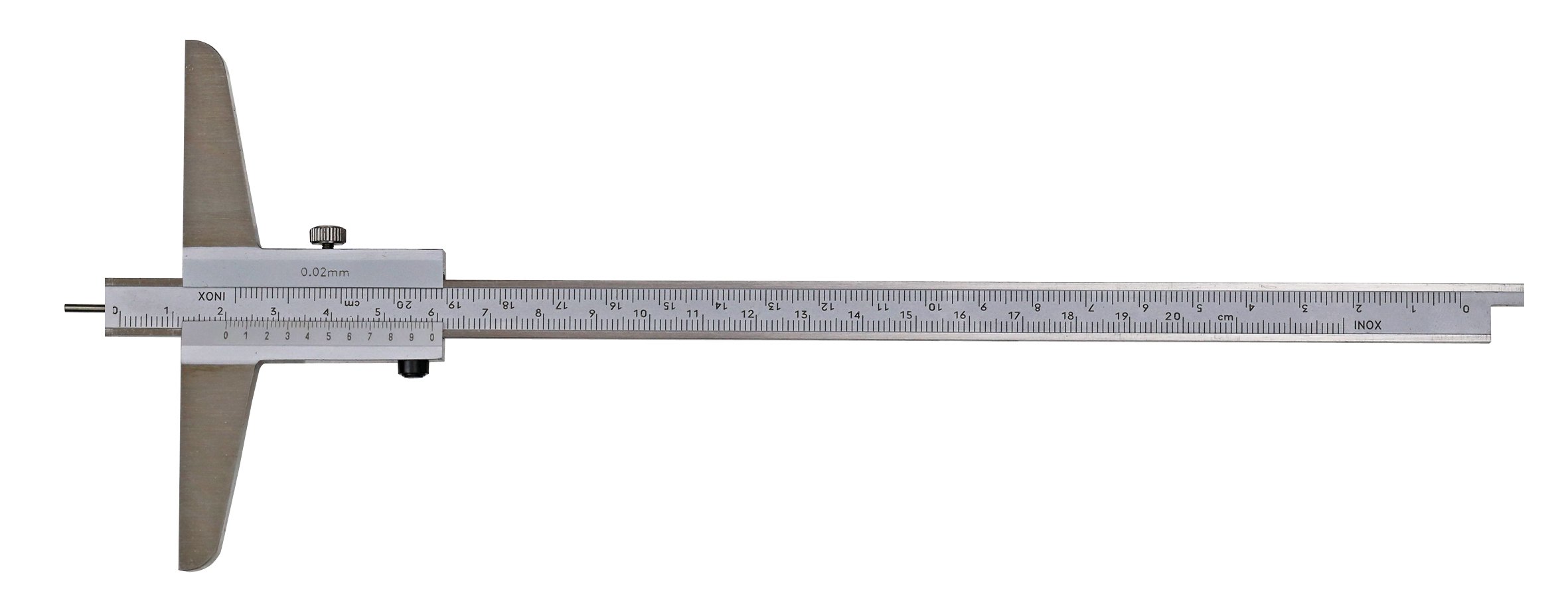 CNC QUALITÄT Tiefen-Messschieber mit Stiftspitze - Messbereich 300 mm - Ablesung 0,02 mm - umsteckbare Stange - DIN862