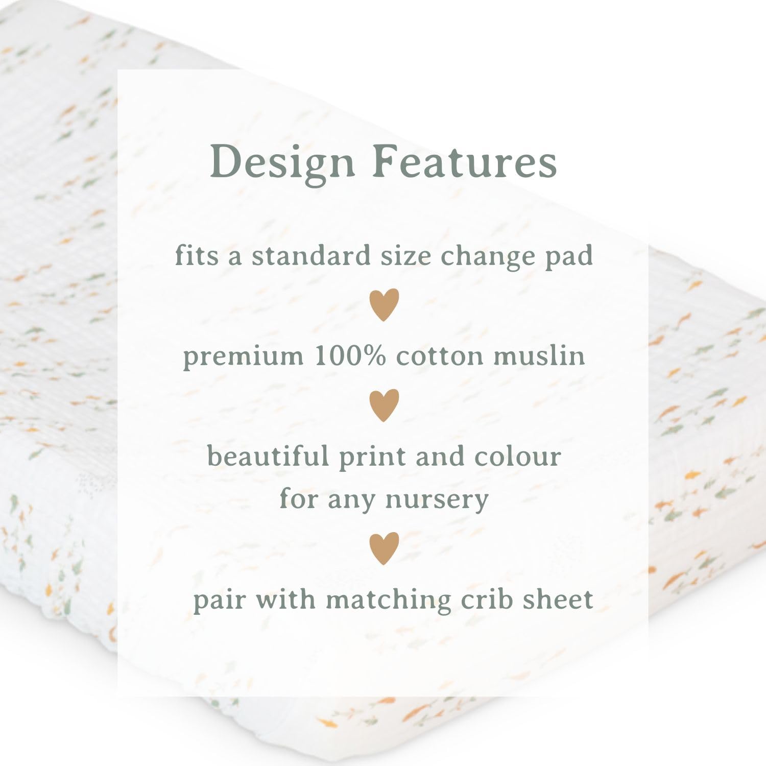 Lulujo Muslin Change Pad Cover - Fitted Changing Pad Cover for Boys and Girls -32"x17", 1 Pack (Fish)