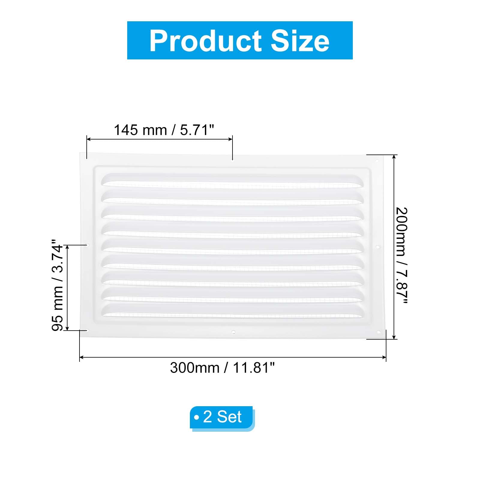 PATIKIL 8x12" Attic Vent Soffit Vent - Image 2