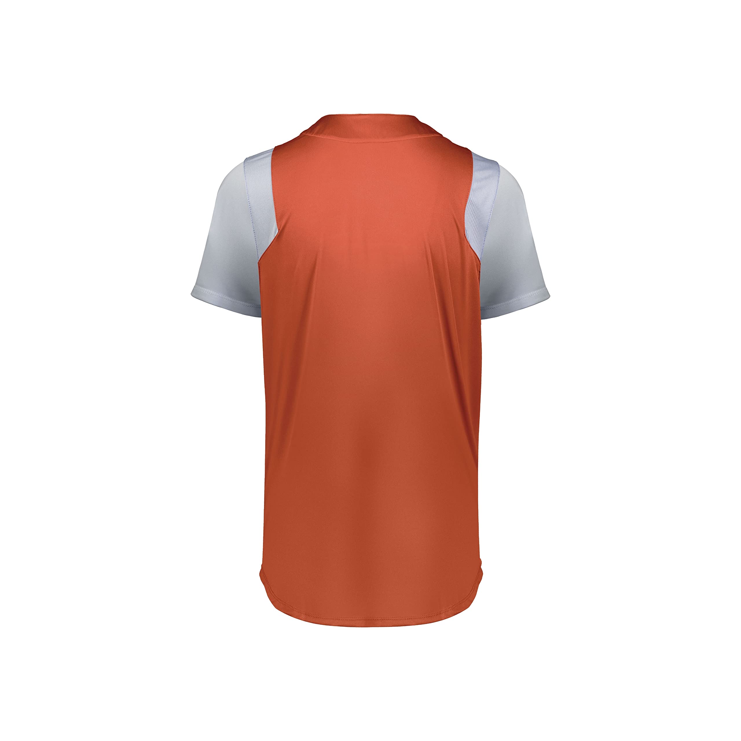 Russell Athletic Youth Two-Button Placket Jersey Burnt Orange/Baseball Grey S