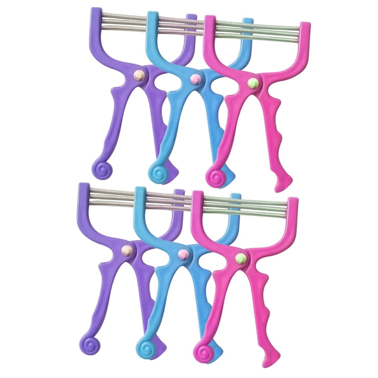 Beavorty 2sets Spring Hair Shaver for Women Portable Face Hair Epilator Painless for Forehead Cheeks 3pcs*2