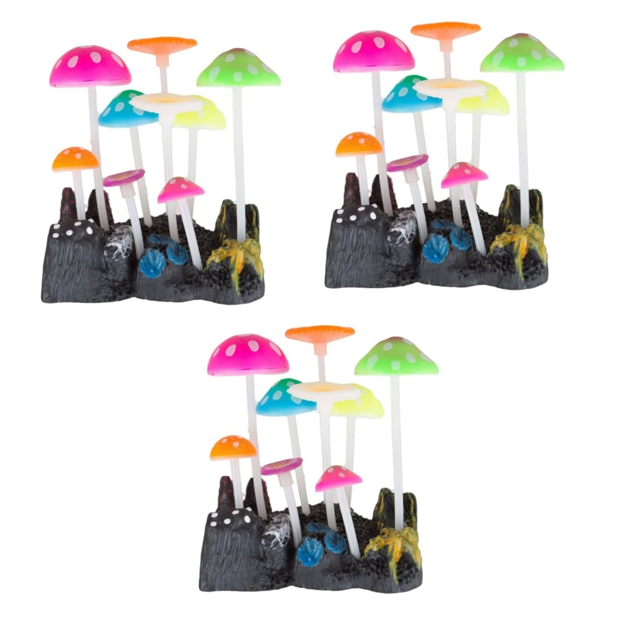 POPETPOP Aquarium Deko Leuchtend Set 3st Kunstpflanze Aquarium Aquarienpflanzen Aquarienpilz Dekorationen Für Aquarien Dekorationspflanzen Für Aquarien Kletterndes Haustier Scheinen
