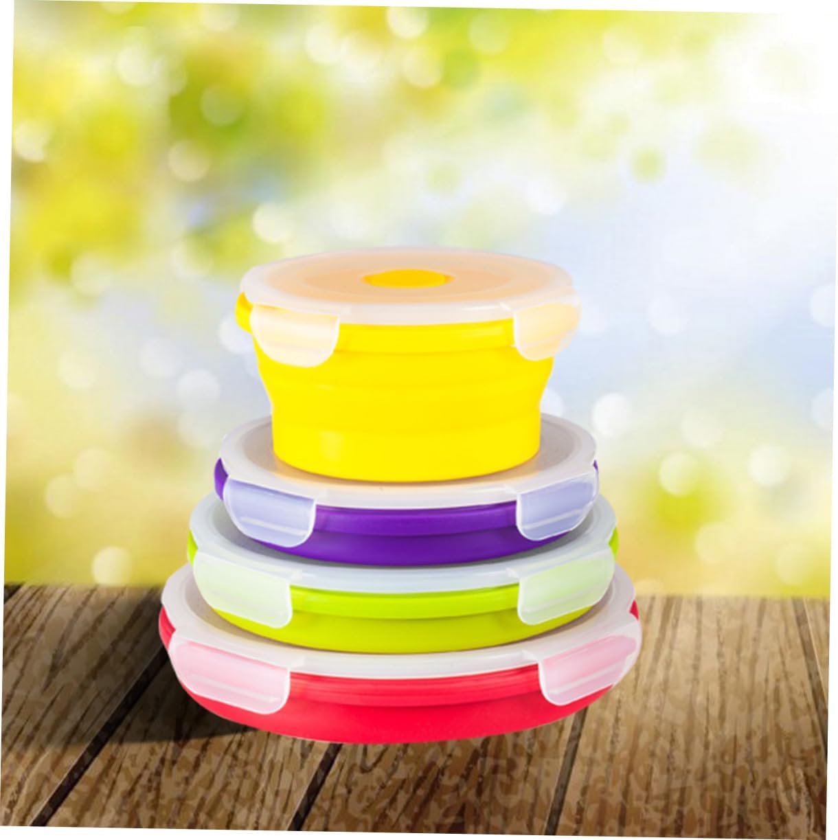 Silicone Food Container Set 4 Sizes Collapsible Lunch Boxes Box Folding Kitchen Storage Food Storage Containers Set