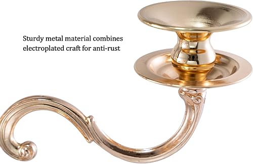 Miniatura 5 de Vincidern Candelabro de 5 brazos, portavelas dorado para centros de mesa de boda, candelabros decorativos de Navidad para el día de San Valentín (28