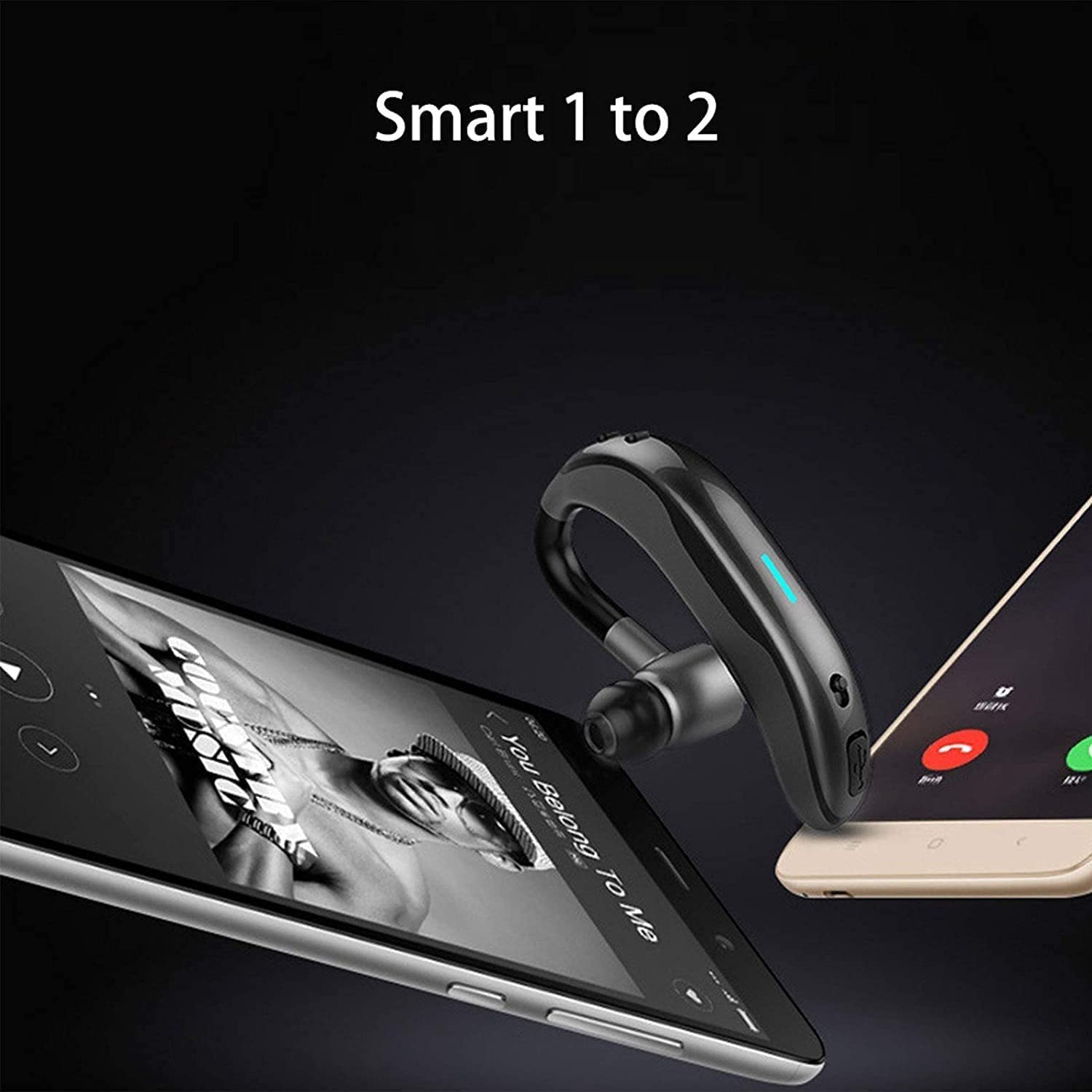 GeRRiT Auricolari wireless Cudo Bluetooth, cuffie auricolari, auricolari wireless auricolari subwoofer rumore che annulla il sudore leggero for palestra/corsa/allenamento