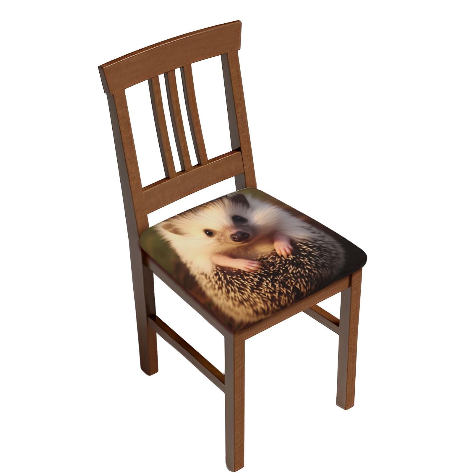 FodPand Hedgehog Square Stool Covers Six Piece, Stretch Removable Square Bar Stool Seat Covers Washable Dustproof Stool Cushion Slipcover Soft Milk Silk Bar Chair Covers with Band