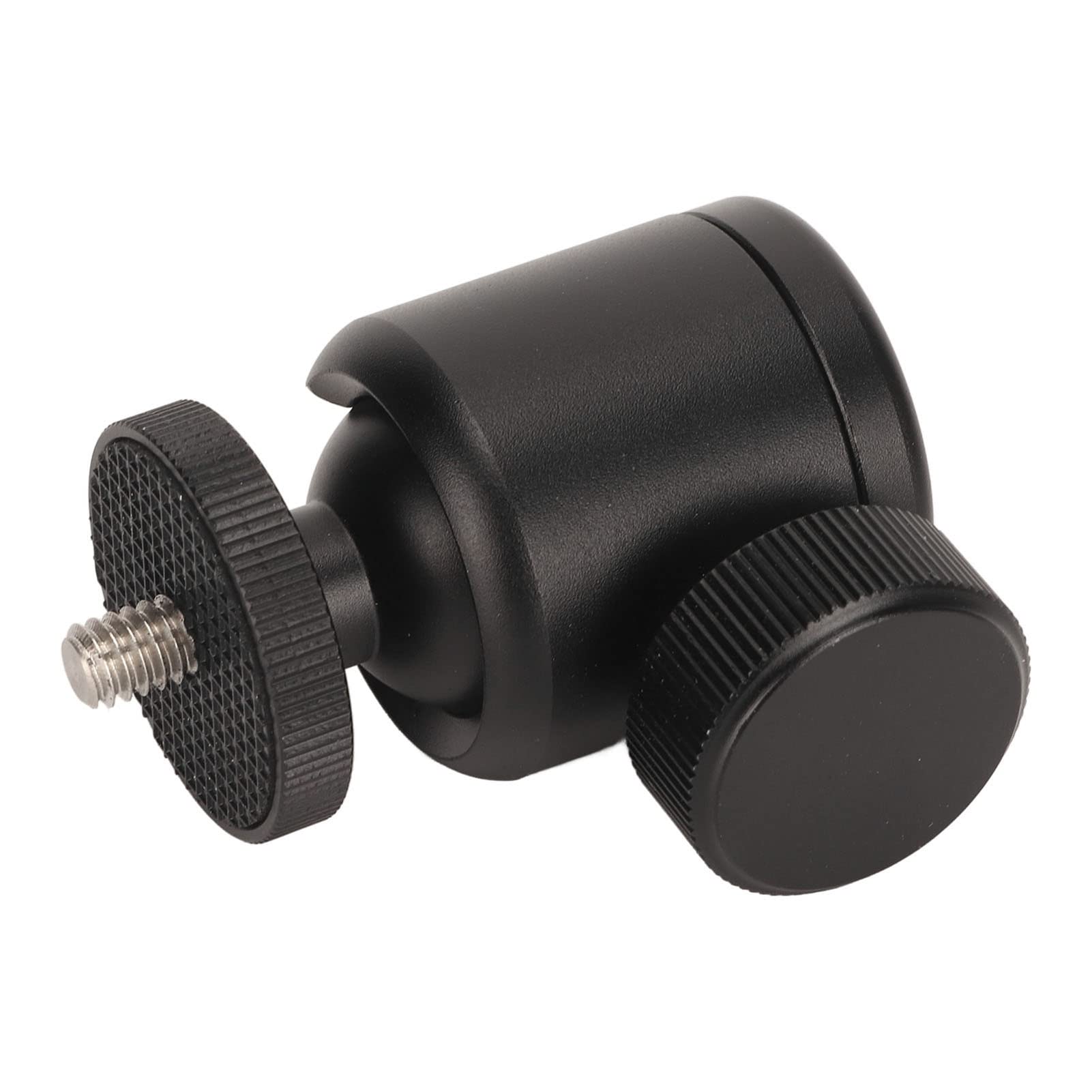 Mini Ball Head Mount, Hot Shoe Mount for Camera Adjustable Angle 6.6 Lb Load Capacity Universal 360 Degree Rotatable 1/4 Inch Screw Aluminum Alloy for Monopod