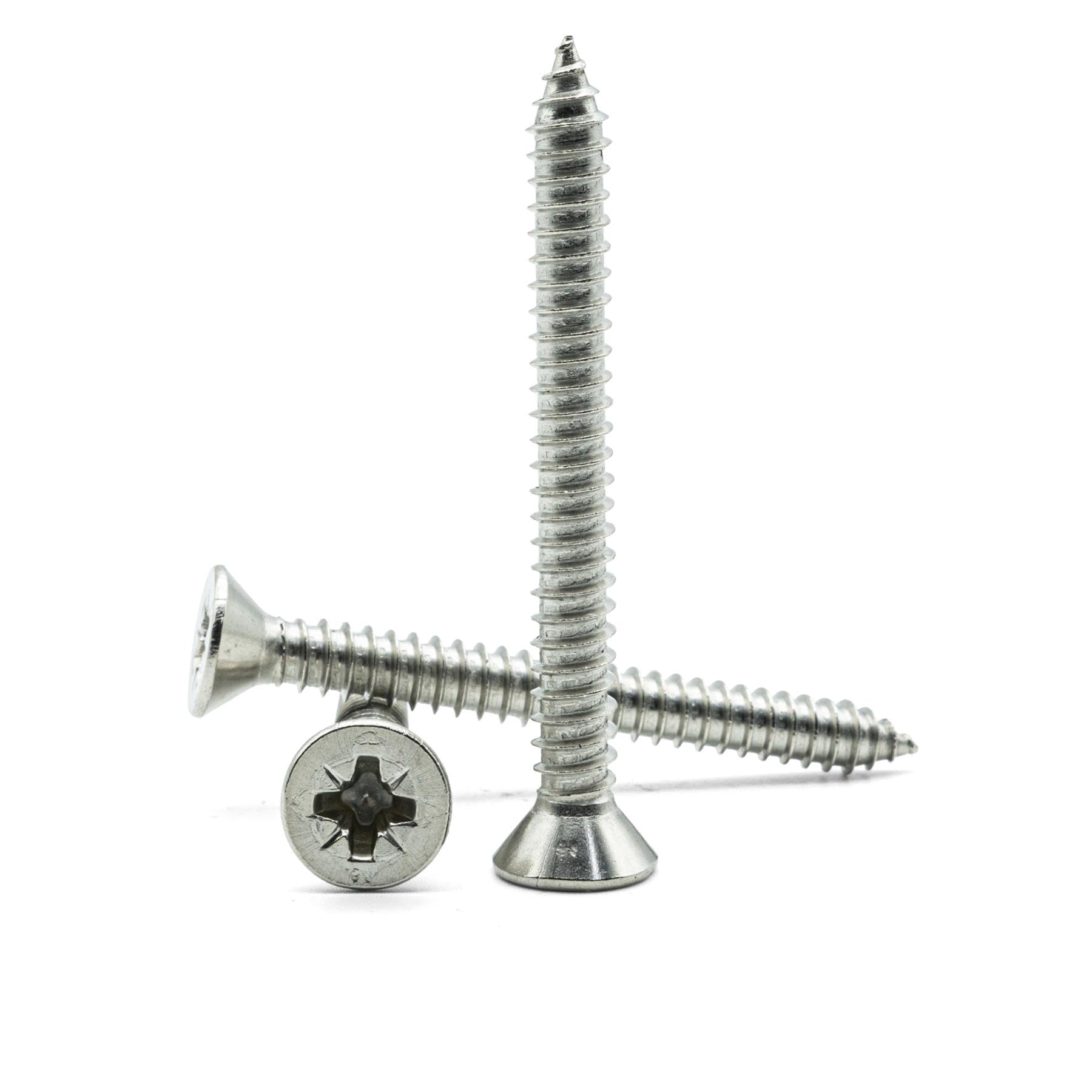 Hippo Hardware 4.2mm X 19mm (No.8 x 3/4") Countersunk Chipboard Self Tapping Wood Screws A4 Marine Grade Stainless Steel (Pack of 50)