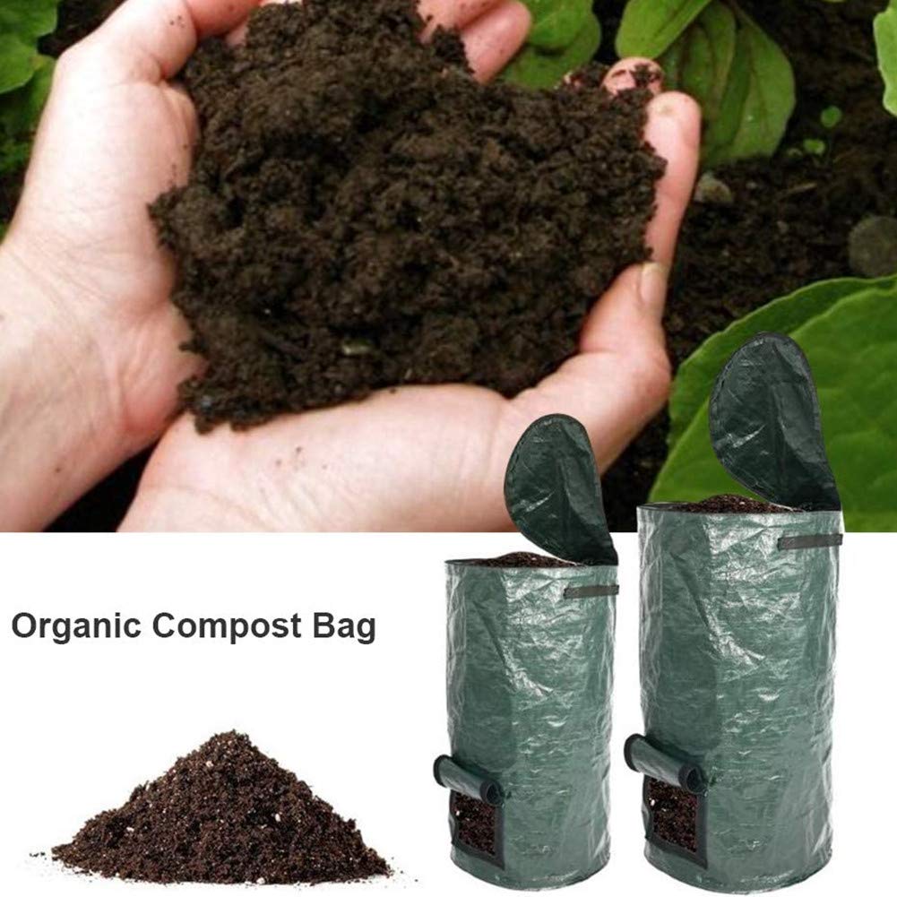 Sacco per Compostaggio Agricolo, Bidone per Compostaggio Pieghevole, Sacco per Rifiuti da Giardino, Sacco per Rifiuti per Foglie da Giardino Riutilizzabile per Impieghi Pesanti, Bidone per Compostag