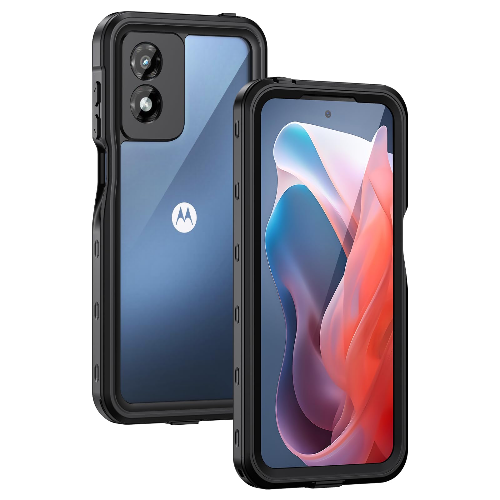 Lanhiem Motorola G Play 5G 2024 Case, IP68 Waterproof Dustproof Shockproof Case with Built-in Screen Protector, Full Body Underwater Protective Cover for Moto G Play 2024 Only, Black