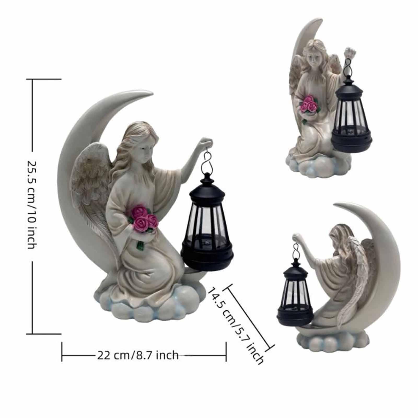 MagiDeal Estatua de ángel para Jardín con Luz Solar, Luz Nocturna para Granja, Figura para Exteriores