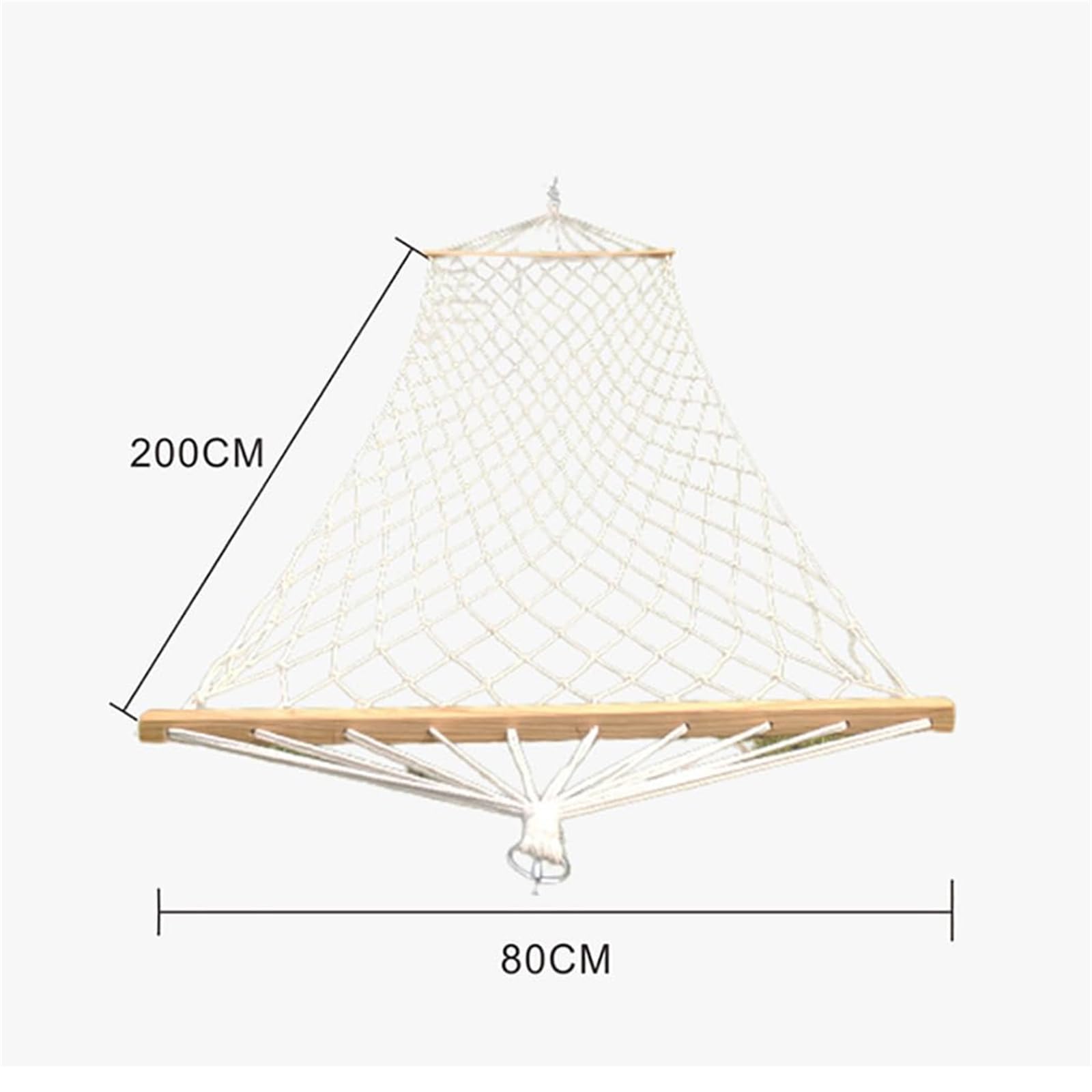 Hamaca Acampar,Hamaca De Cuerda De Algodón,Hamaca Colgante De Red PortáTil Tejida A Mano,Puntales De Madera Maciza,para Interiores Y Exteriores,Patio,Playa,MontañA