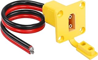 CERRXIAN 1FT 10AWG XT90 Male Bare Wire with Mount Panel, XT90 Male Plug with Mout Panel to Open Bare Wire for RC Lipo Battery FPV Drone