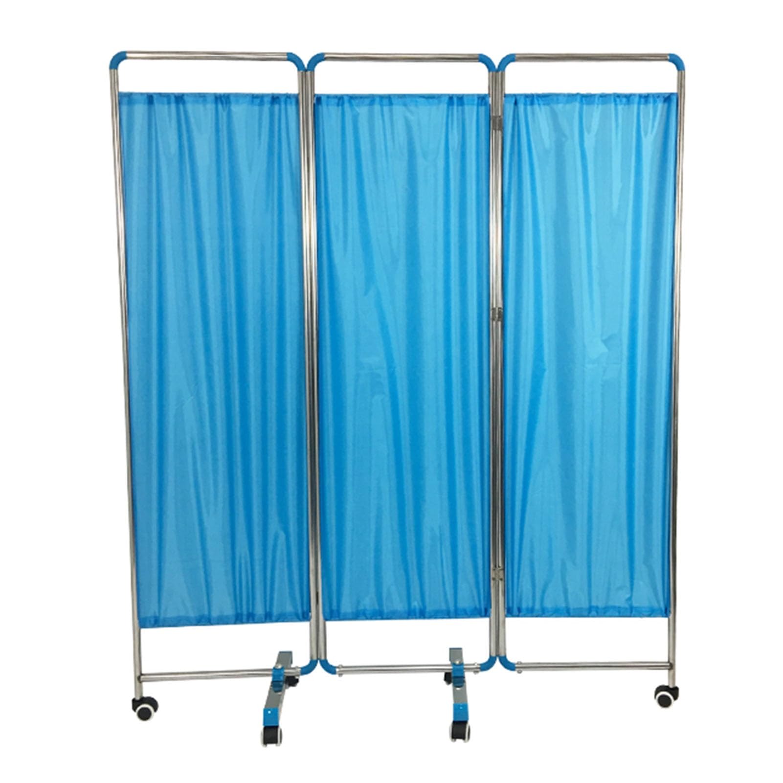 Cloison de séparation mobile bleue 180x50 cm lot de 3 panneaux pliables