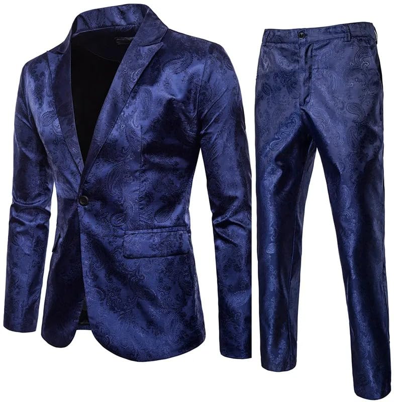 Men Classic Suit 2 Piece Set Spring and Summer Male Dance Party 5