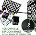 LEGEND SANDY Washable Reusable Grocery Bags Heavy Duty Shopping Bags with Zip Coin Purse,Collapsible Shopping Box Bags,Reinforced Nylon Handles PVC Flat Bottom,Set of 3 Foldable Trolley Bags