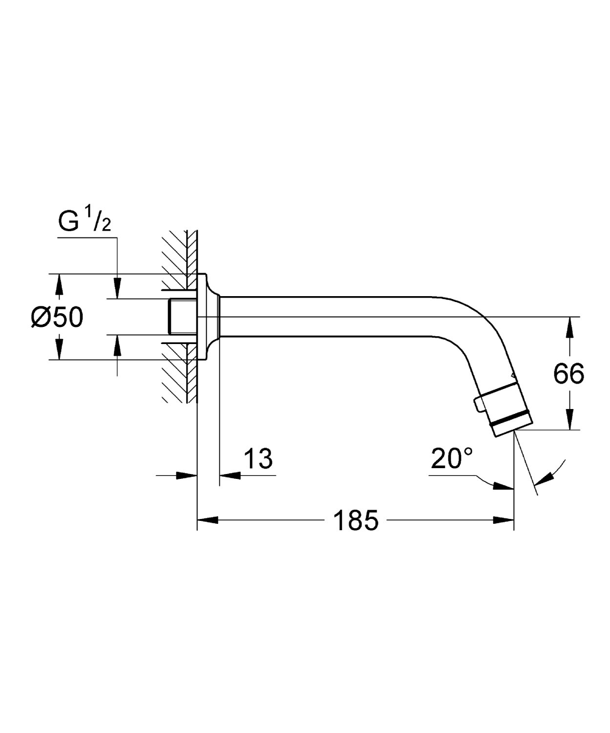 GROHE Uniwersalna wylewka ścienna DN15
