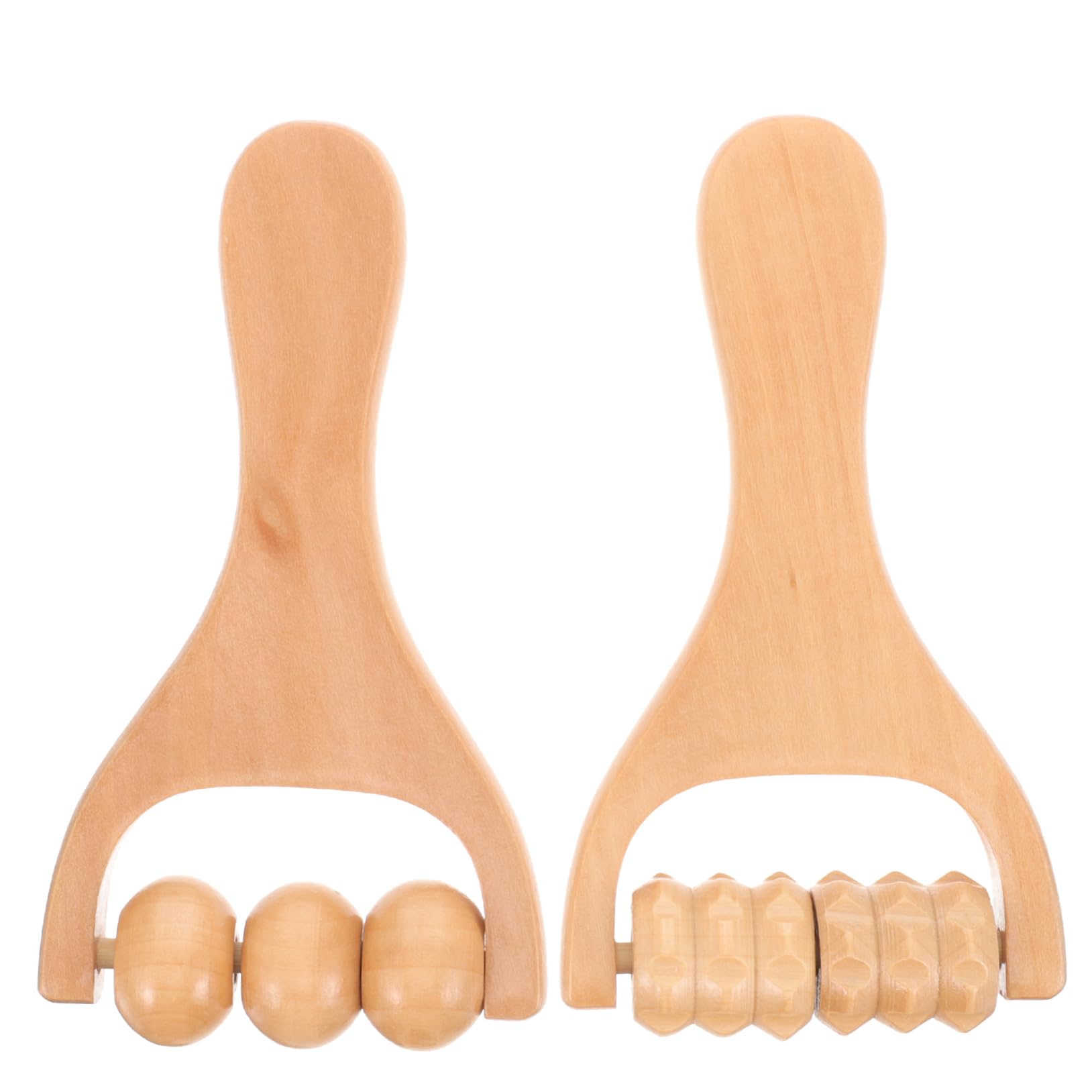 FOMIYES Rullo da Massaggio per Spalle e Piedi in Legno 2 Pezzi, Massaggiatore Compatto per Uso Quotidiano, Allevia la Fatica e Gonfiore, Mentre Ascolti Musica