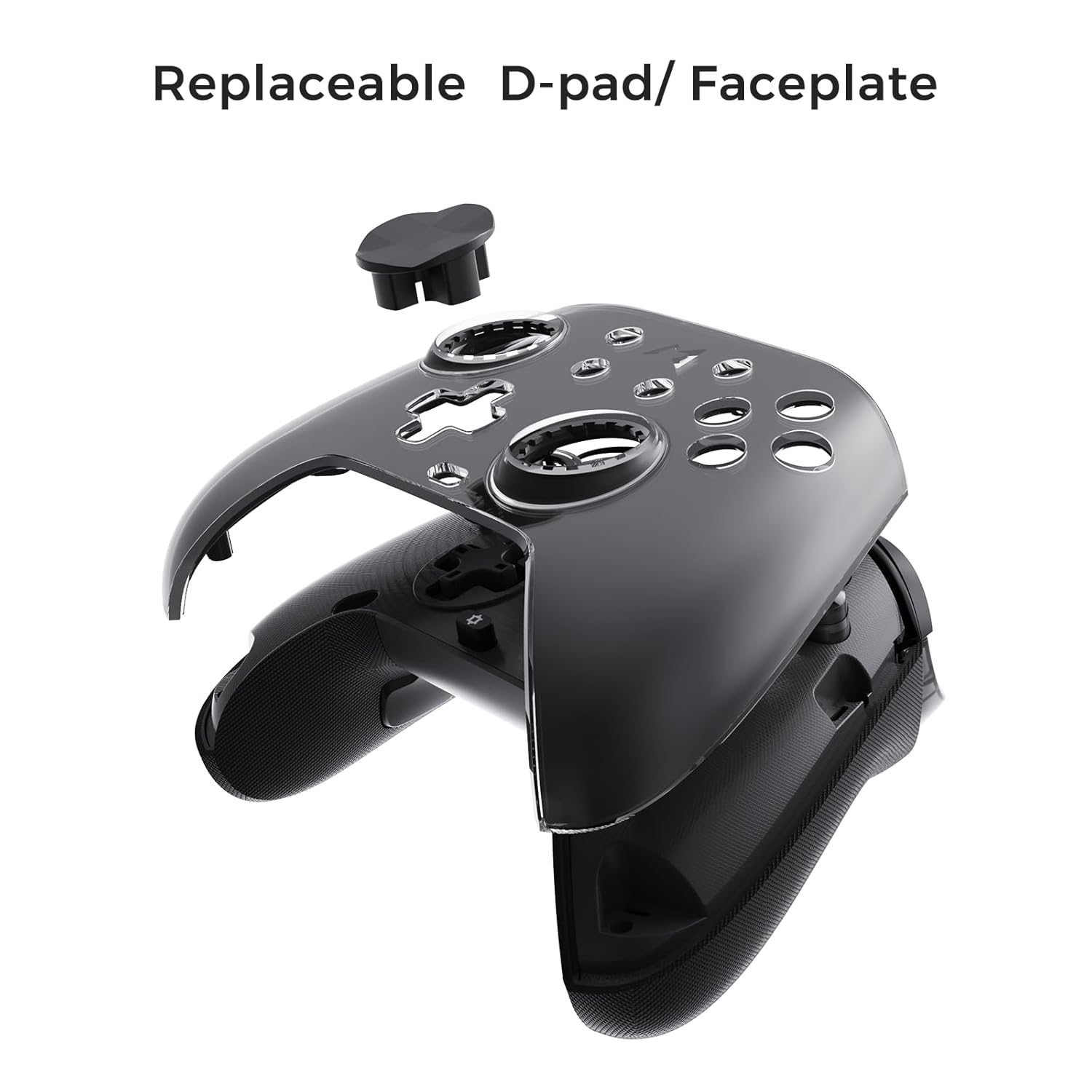 स्फोट झाला view of replaceable D-pad and faceplate