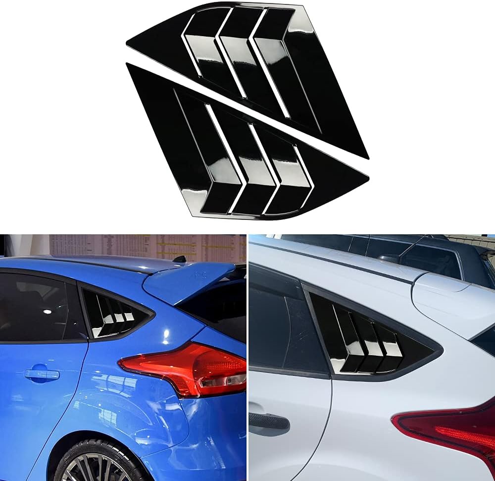 Rear BLACK Spoiler Lip Wing Riser Raiser Kit For 14-19 Ford Fiesta ST Hatchback