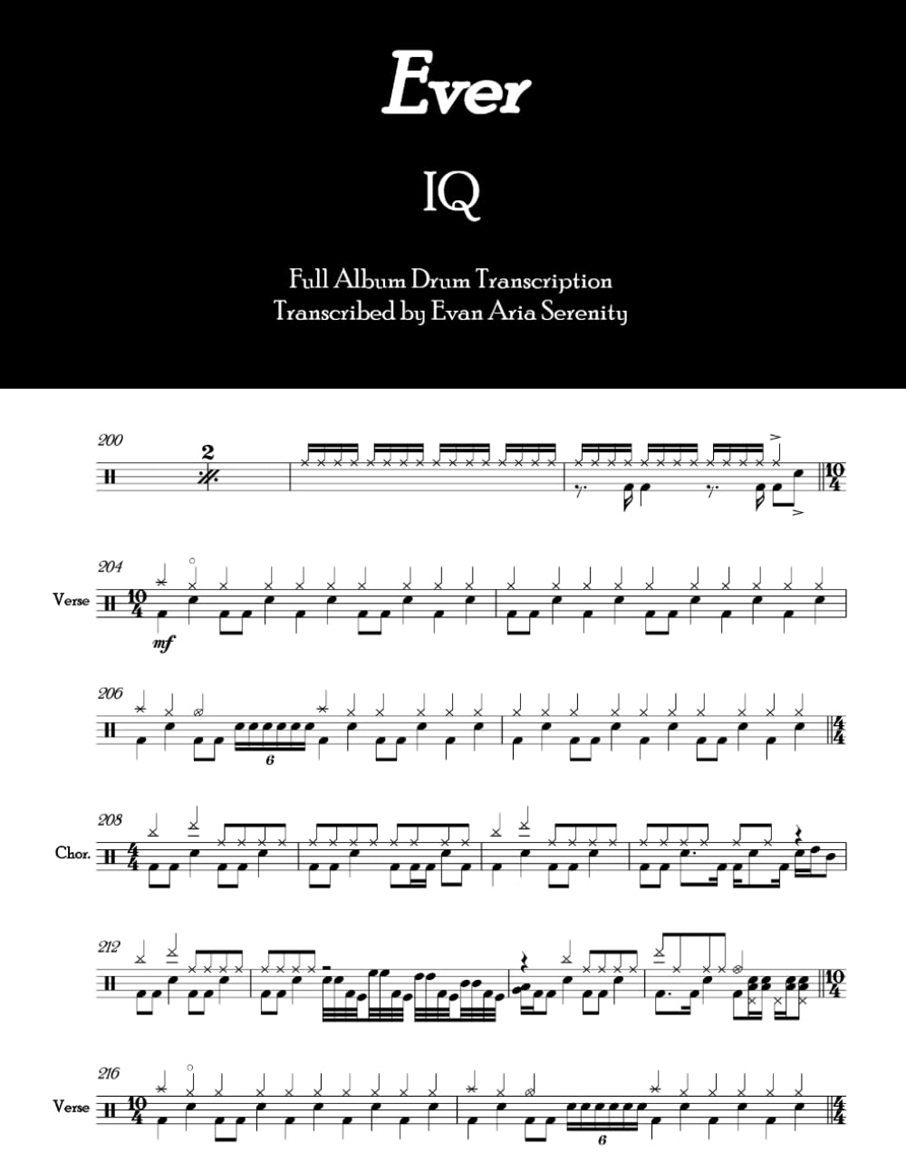 IQ - Ever: Full Album Drum Transcription (JDS Drum Transcription Books)