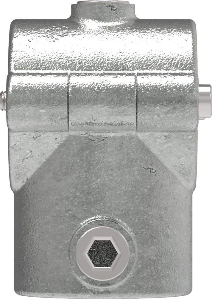 Fenau | Raccordo a T/raccordo a T, incernierato, con bullone incluso, 90°, Ø 33,7 mm, raccordo per tubi, ghisa malleabile, zincato a caldo, viti incl.