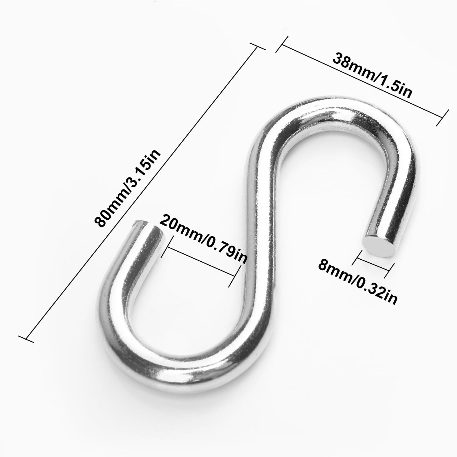 Heavy Duty Stainless Steel S Hooks - 4 Pack -5 Heavy Duty Stainless Steel S Hooks - 4 Pack -5