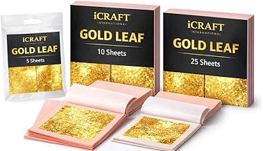 24K Pure Edible Gold Leaf Vark Sheets (10pcs, 2x2 Inch) | 100% luxury Food Grade Gold Foil for Cake Decorating, Sweets, Ayurvedic Medicine, Facial & Anti-Aging Care