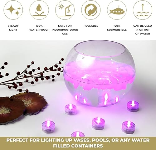 Miniatura 4 de LumaBase 68512 Luces LED sumergibles a pilas, color rosa