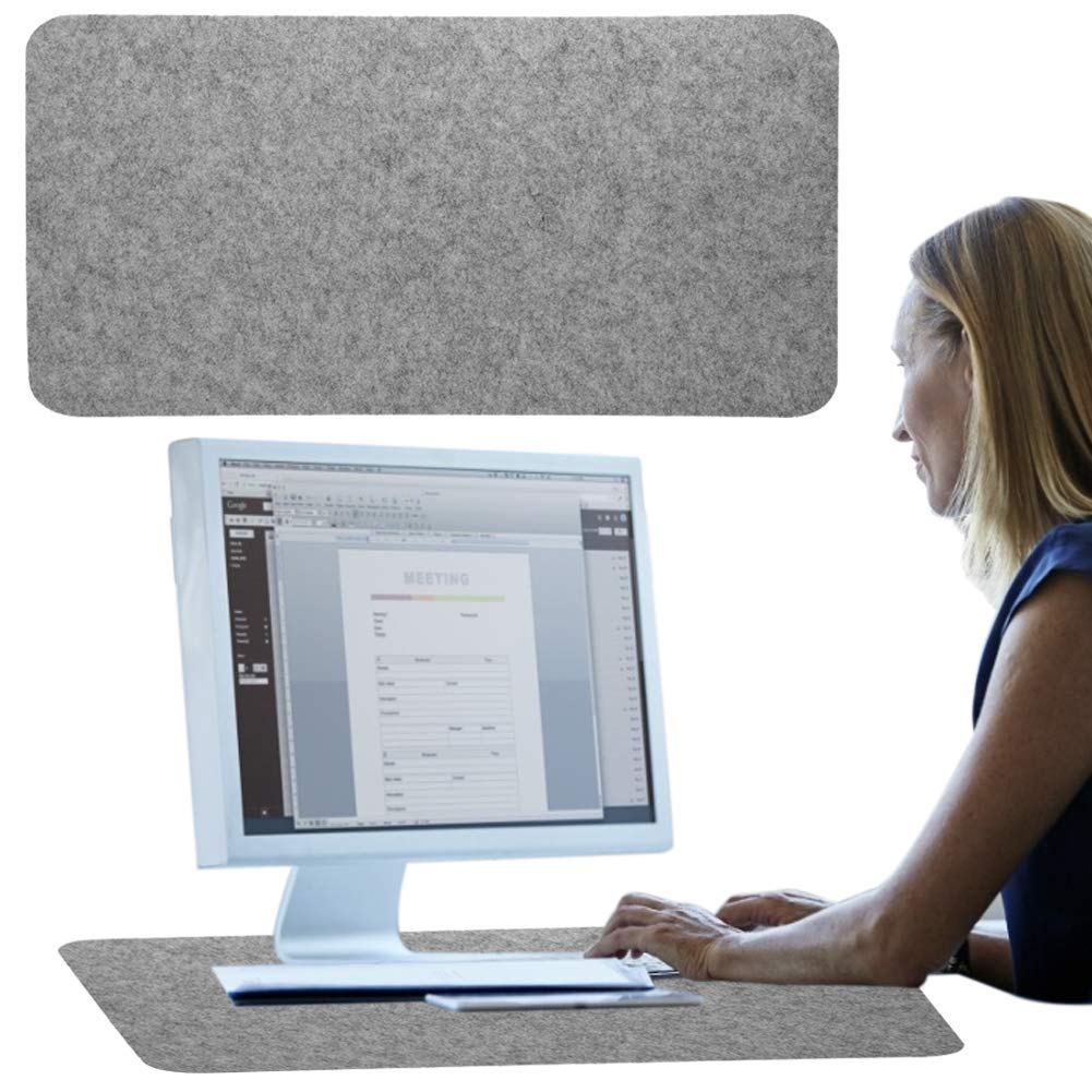 koulate Computer Desk Extended Mat, Table Keyboard Large Mouse Pad Wrist Protector Comfortable Laptop Mat Typing Writing Accessories for Computer at Home (Grey)